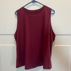 Halara Athletic Tank Top XL Sleeveless‎ Open Back Burgundy Workout Yoga EUC